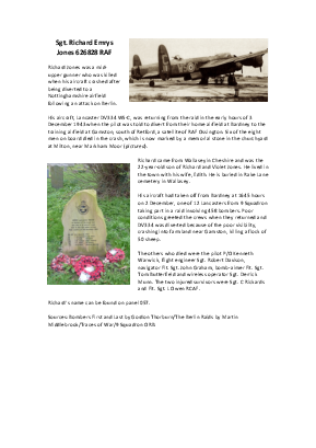 A preview of a PDF biography for Jones, Richard Emrys